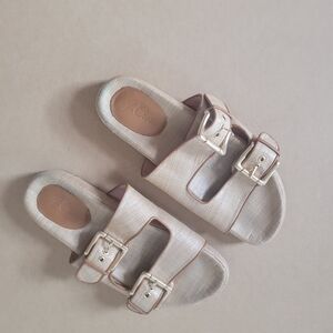 J. Crew Gold Buckle Sandals